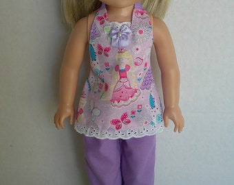 Princess Doll Outfit: Halter Top, Capris & Headband for 14" Dolls