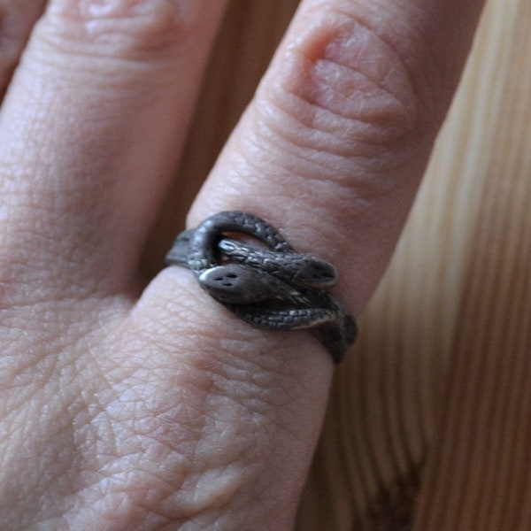 Amazing antique art deco style sterling silver Egyptian revival sterling silver snake ring / snake ring / BIONLL