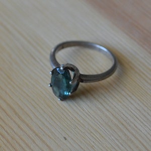 Gorgeous antique art deco sterling silver cocktail ring with blue iolite gemstone / antique art deco gemstone ring / DNJFJJ