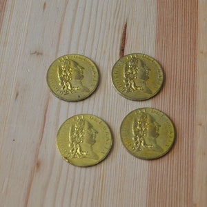Nice antique georgian victorian gold gilt george III spade guinea tokens / antique tokens for jewelry reenacting and cosplay / USMCMC