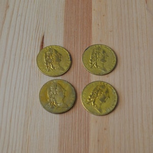 Nice antique georgian victorian gold gilt george III spade guinea tokens / antique tokens for jewelry reenacting and cosplay / YHBNAA
