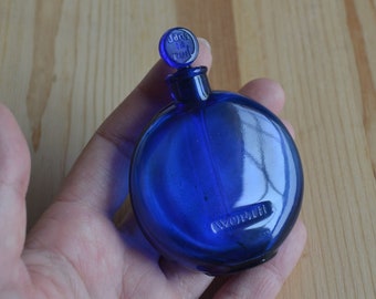 Excellent antique art deco R. Lalique  perfume bottle Dans La Nuit by Worth cobalt blue bottle / french art deco perfume bottle / NBDSSA