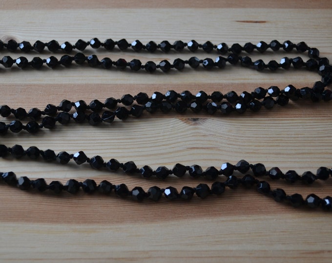 Rare Antique Edwardian Art Deco Style Faux Jet Flapper Necklace ...