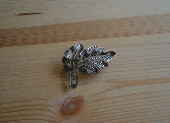 Beautiful antique art deco sterling silver leaf b… - image 3