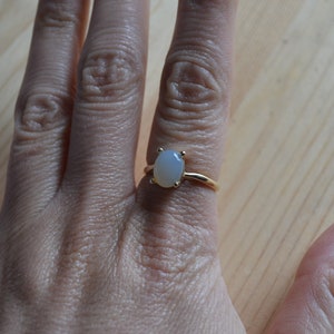 Beautiful vintage victorian style 14k gold ring with moonstone / 14k gold moonstone ring / 14k solitaire ring / WERTJJ image 3