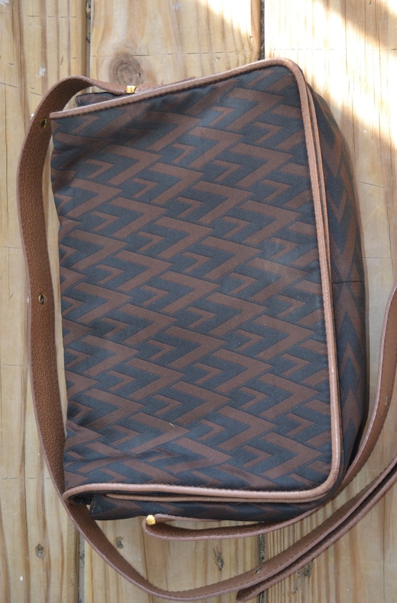 Vintage genuine designer Valentino bag brown fabri