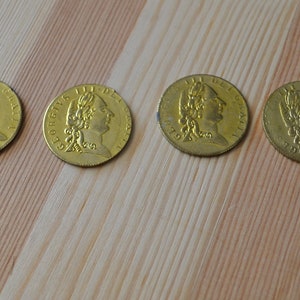 Nice antique georgian victorian gold gilt george III spade guinea tokens / antique tokens for jewelry reenacting and cosplay / HYNCBB