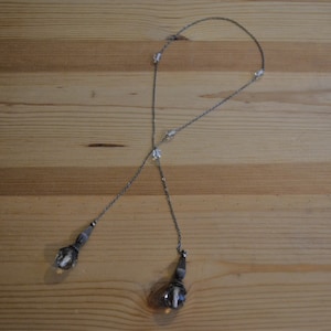 Beautiful antique edwardian art deco silver tone crystal bead negligee necklace / silver rhinestone art deco crystal necklace / VNNVYY