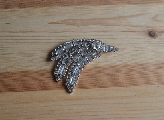 Beautiful antique art deco silver floral brooch w… - image 3