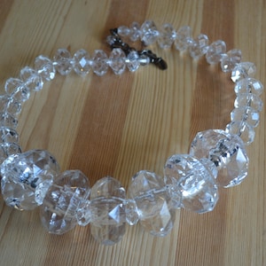 Amazing vintage glam hollywood regency Joan Rivers crystal plastic statement necklace / vintage glam designer statement necklace / CYMMLL