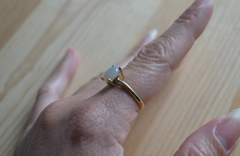 Beautiful vintage victorian style 14k gold ring with moonstone / 14k gold moonstone ring / 14k solitaire ring / WERTJJ image 4