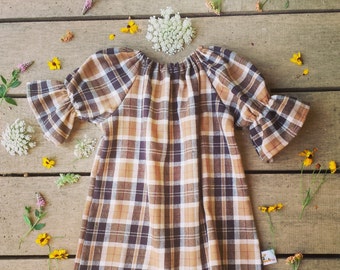 Girls fall Dress, Sunflower photoshoot dress - outfit for pumpkin patch - babies and older girls matching dress
