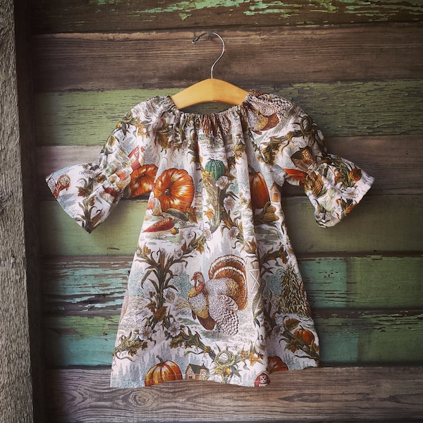 Meisjes Thanksgiving jurk, Turkije kleden, val kleden, pompoen, thanksgiving outfit van baby, baby's, peuter thanksgiving jurk,