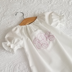 Coming Home Outfit Monogrammed Baby Gown White Cotton Dress