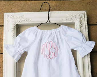 Gift for New Parents - Personalized Baby Gift Girl - Newborn Present - Baptismal Gown with Monogram - Fall Dress