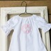 Monogrammed coming home outfit - white baby girls dress - long sleeve - girls baby announcement gift