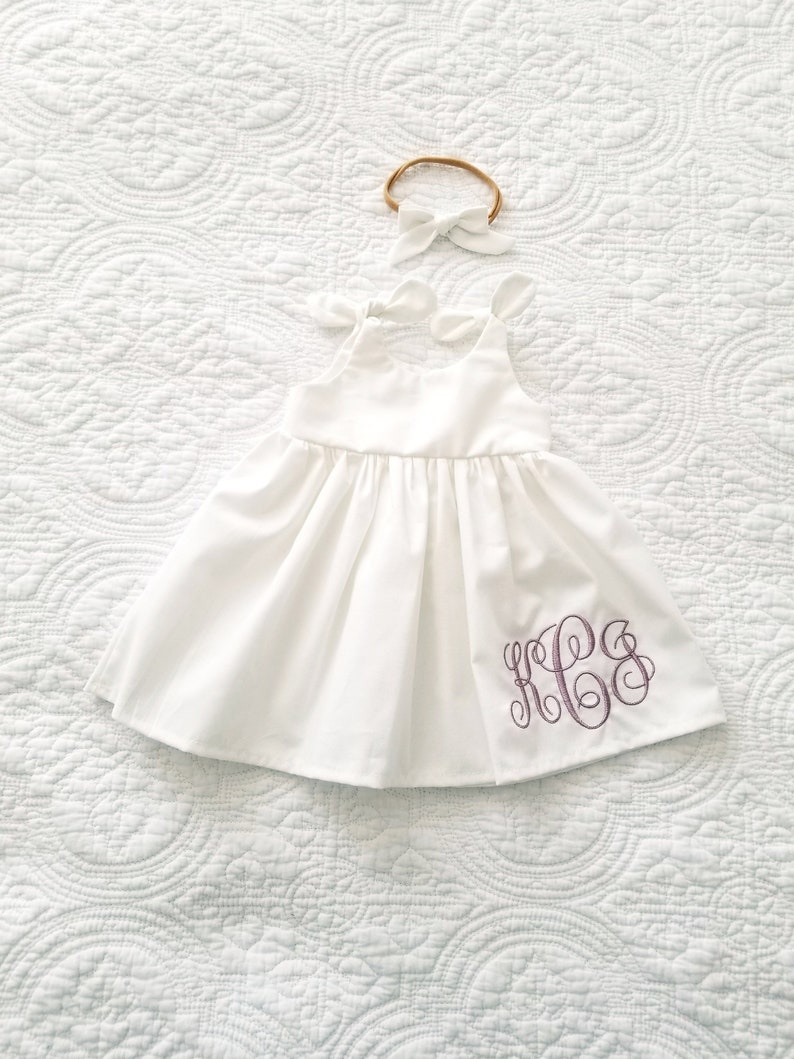 Baby girls white dress, monogrammed white dress, coming home, take home outfit, shower gift, keepsake dress, easter dress 