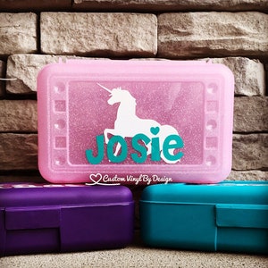 Personalized Pencil Box • School Supplies • Plastic School Box • Crayon Box • Plastic Pencil Box • Kids Pencil Box • Unicorn Pencil Box