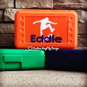 Personalized Pencil Box | School Supplies | Plastic School Box | Crayon Box | Plastic Pencil Box | Kids Pencil Box | Boys Pencil Box