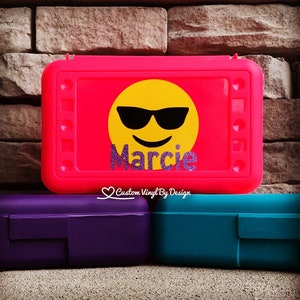 Personalized Kids Pencil Box: Emoji Design, Custom School Supplies