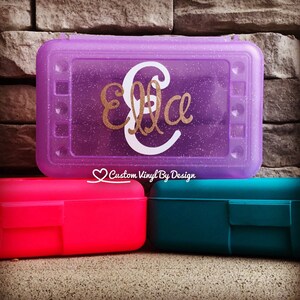 Personalized Kids Pencil Box: Custom Vinyl Name, School Supplies