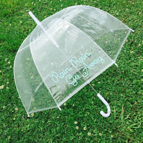 Ships Free! Monogram Umbrella, Personalized Umbrella, Clear Dome Umbrella, Rain Umbrella, Photo Prop, Wedding Umbrella