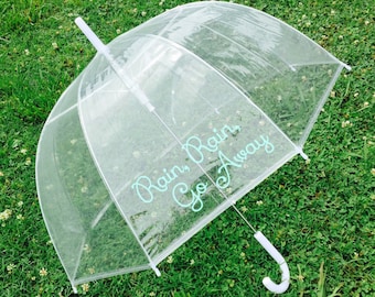 Ships Free! Monogram Umbrella, Personalized Umbrella, Clear Dome Umbrella, Rain Umbrella, Photo Prop, Wedding Umbrella