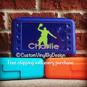 Personalized Pencil Box, Basketball Player Pencil Box, Plastic Pencil Box, Personalized School Supplies, Crayon Box, Personalized School Box