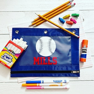 Personalized Baseball Pencil Pouch · Personalized Pencil Case · Binder Pencil Pouch · School Supplies · Back to School Supplies