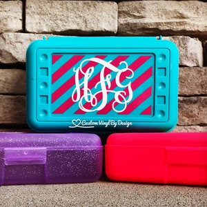 Personalized Pencil Box | School Supplies | Plastic School Box | Crayon Box | Plastic Pencil Box | Kids Supply Box | Girls Pencil Box