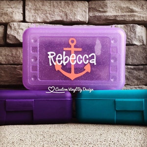 Personalized Pencil Box | School Supplies | Plastic School Box | Crayon Box | Plastic Pencil Box | Kids Pencil Box | Girls Pencil Box