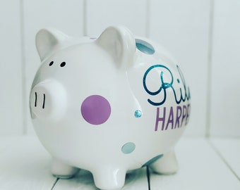 Personalized Piggy Bank · Piggy Bank for Boys· Children's Piggy Bank · Piggy Bank for Girls · Baby Gift · Penny Box · Money Box for Kids