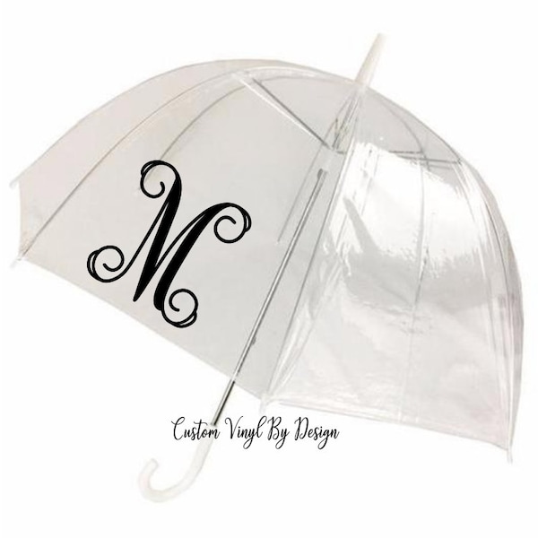 Monogram Umbrella for Adults - Clear Umbrella - Bubble Umbrella - Wedding Umbrella - Personalized Umbrella - Rain Umbrella - Hostess Gift