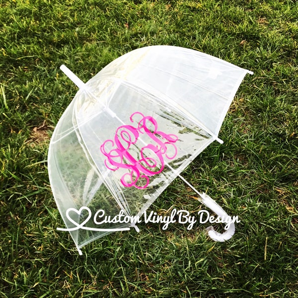 Child Size Umbrella - Child Umbrella - Monogram Umbrella - Rain Umbrella - Personalized Umbrella - Clear Dome Umbrella - Bubble Umbrella