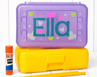 Personalized Pencil Box for Girls • Back to School Supplies for Kids • Custom Pencil Case