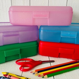 Personalized Pencil Box School Supplies Plastic School Box Crayon Box ...