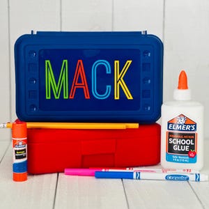 Personalized Pencil Box: Custom School Supply Organizer, 13 Color Options