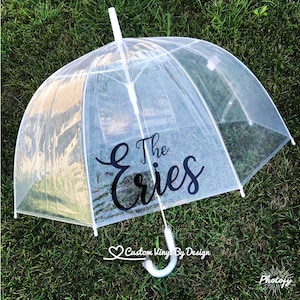 Wedding Umbrella • Rain Umbrella • Wedding Gift • Clear Umbrella for Wedding | Engagement Photo • Bubble Umbrella • Personalized Umbrella