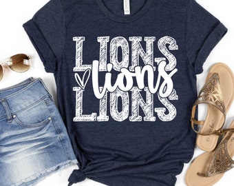 Lions School Spirit Shirt • Detroit Lions Shirt • Team Mascot Tee • Football Game Day Shirt • Basketball Game Day Shirt • Soccer Game Day •