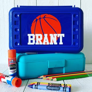 Personalized Basketball Pencil Box: Custom School Supply Organizer