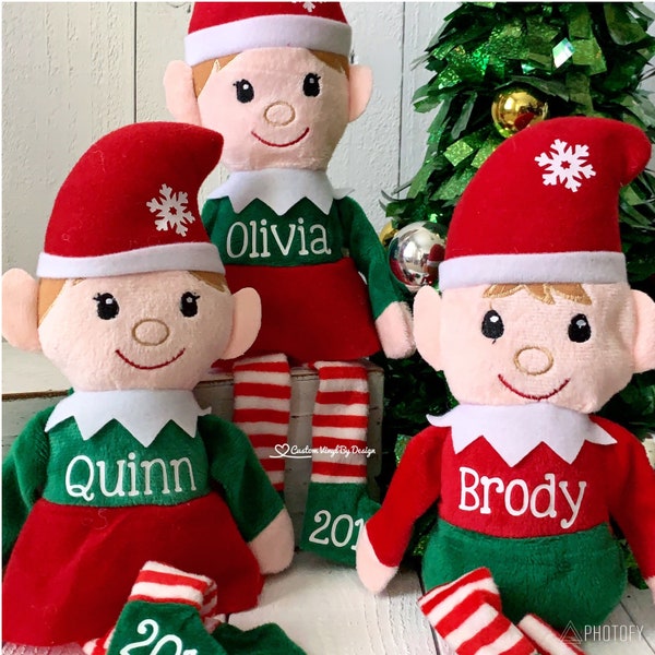 Personalized Elf • Plush Shelf Sitting Elf • Personalized Christmas Elf • Christmas Decor