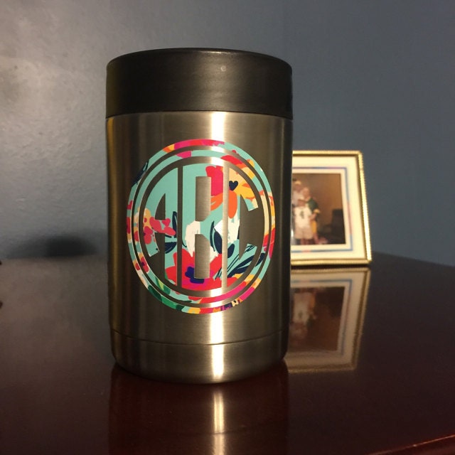 Yeti Colster Monogram Decal - Yeti Wine Tumbler Decal - Yeti Mug Deca…