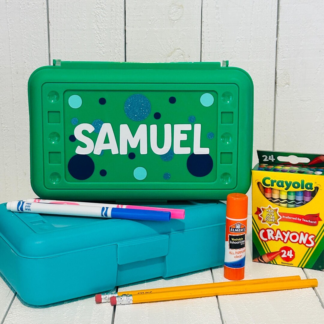 Personalized Pencil Box | School Supplies | Plastic School Box | Crayon ...
