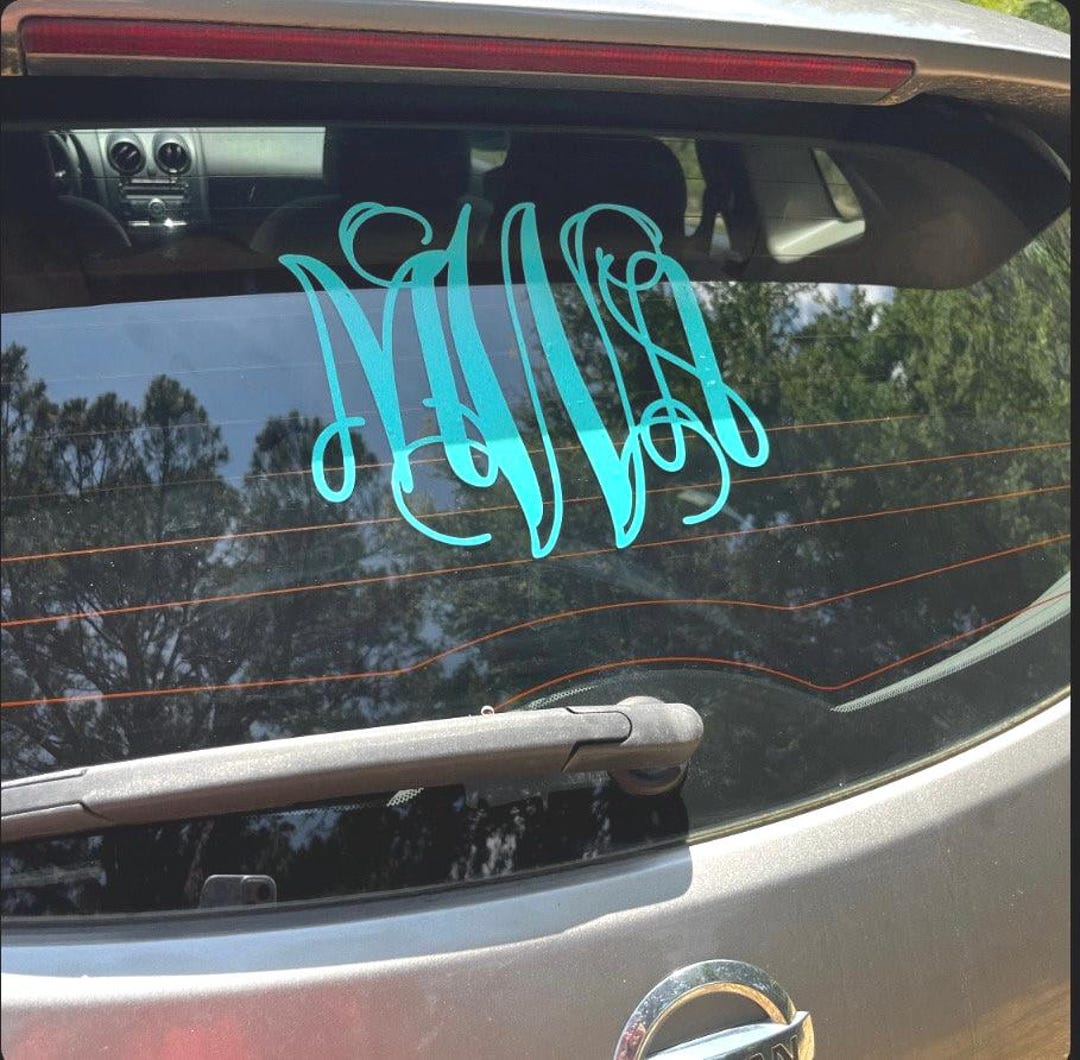 Monogram Car Decal • Personalized Vinyl Sticker • Custom Name Decal for ...