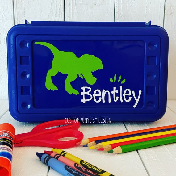 Personalized Pencil Box School Supplies Plastic School Box Crayon Box  Plastic Pencil Box Kids Pencil Box Dinosaur Pencil Box 