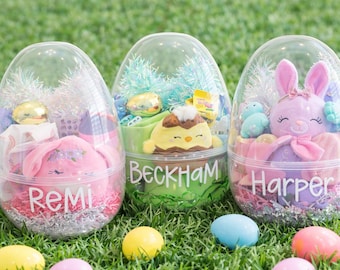 Personalized Giant Easter Egg • Clear Fillable Easter Egg • Custom Easter Basket for Kids • Easter Basket Alternative