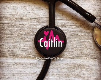 Stethoscope ID Tag - Stethoscope Name Tag - Stethoscope Accessories - RN Gifts - Gift for Nurse - Parademic Gift