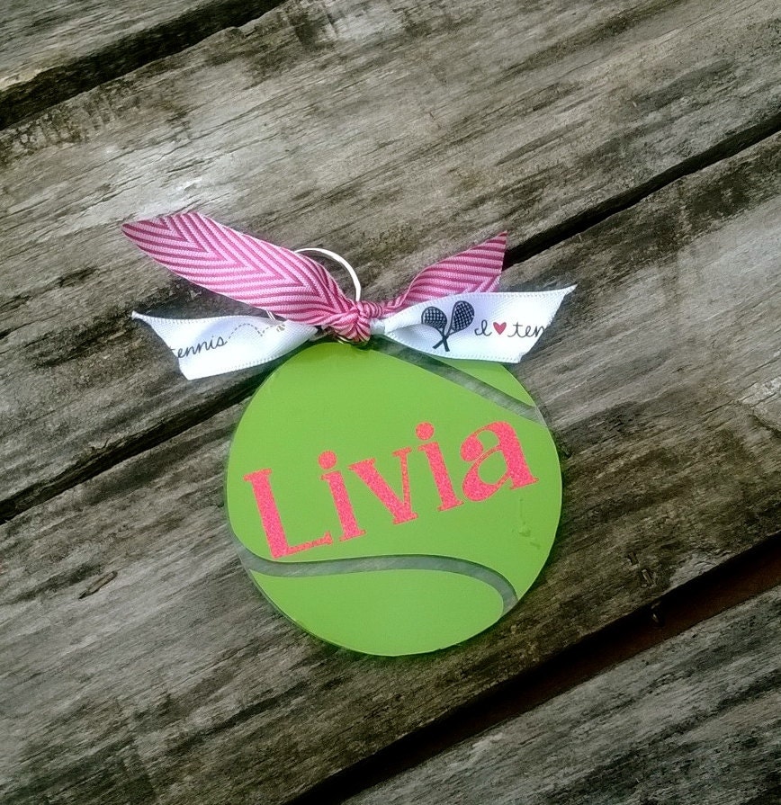 Tennis Keychain Tennis Bag Tennis Gift Monogram Keychain Etsy