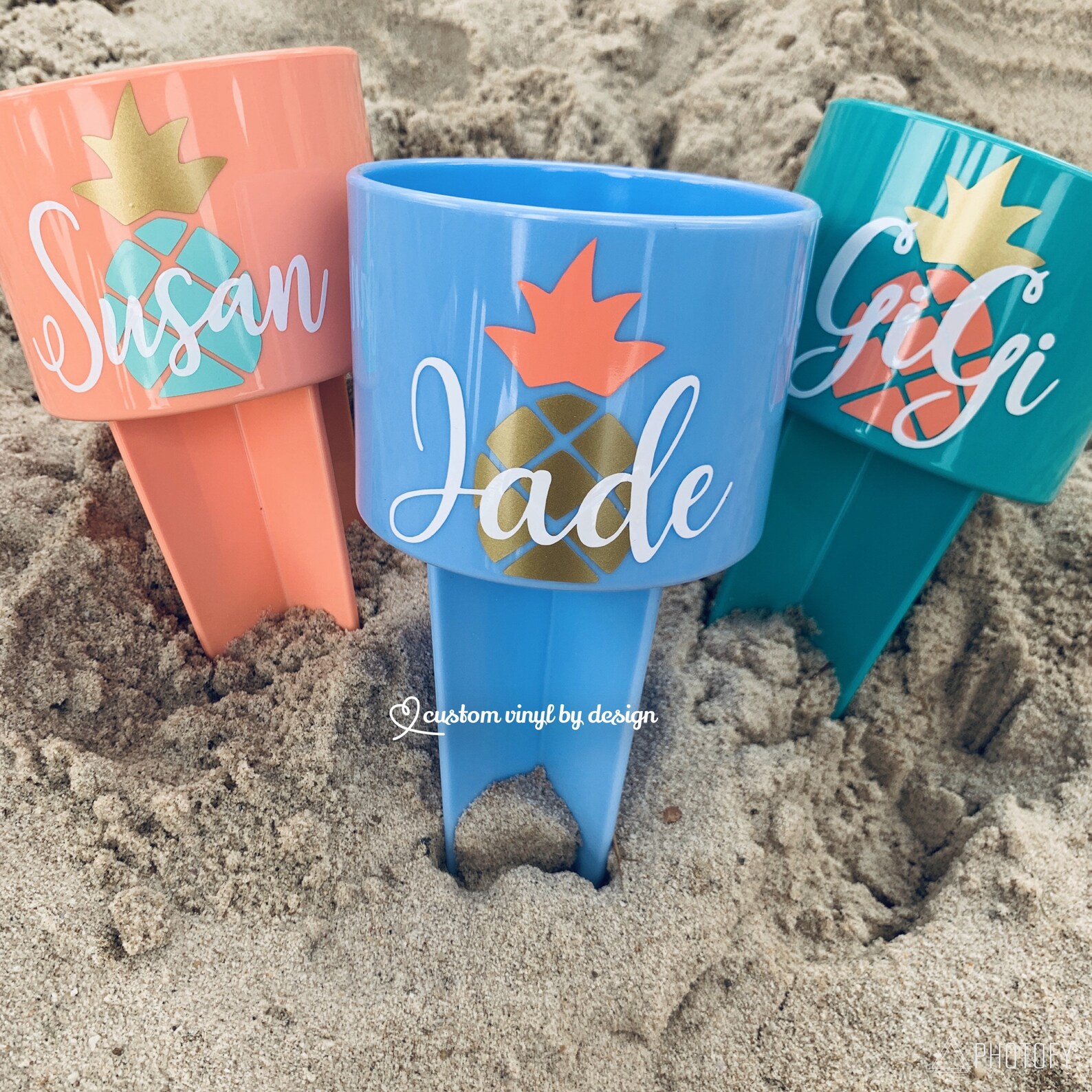 Personalized Beach Spiker Beach Spike Drink Holder Sand Etsy