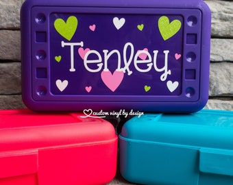 Personalized Pencil Box | School Supplies | Plastic School Box | Crayon Box | Plastic Pencil Box | Kids Pencil Box | Girls Pencil Box